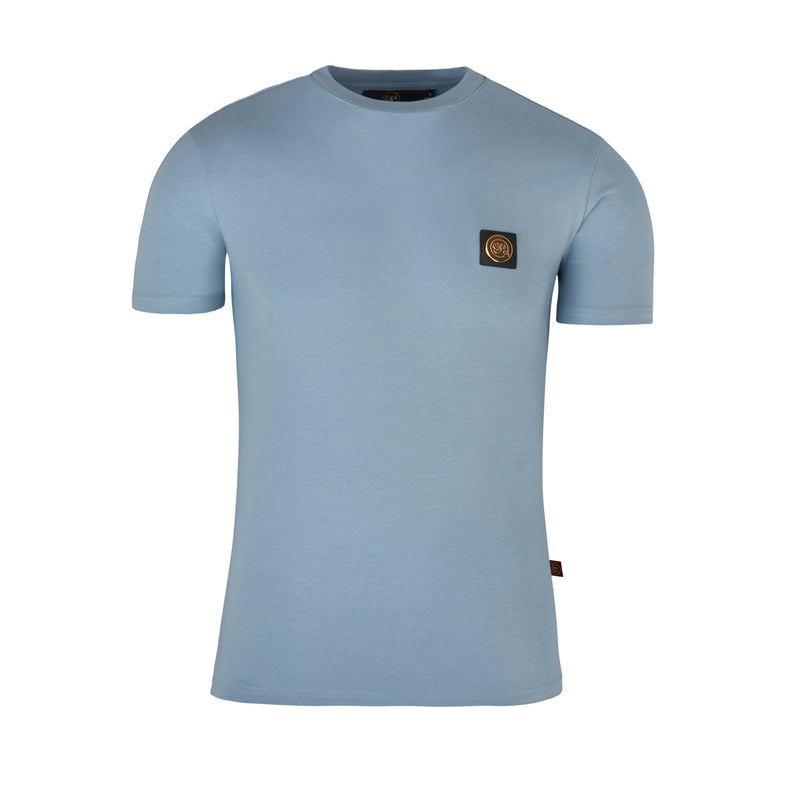 Light blue Signature T-shirt with gold plated badge