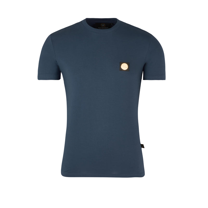 Dark blue Signature T-shirt with gold plated badge