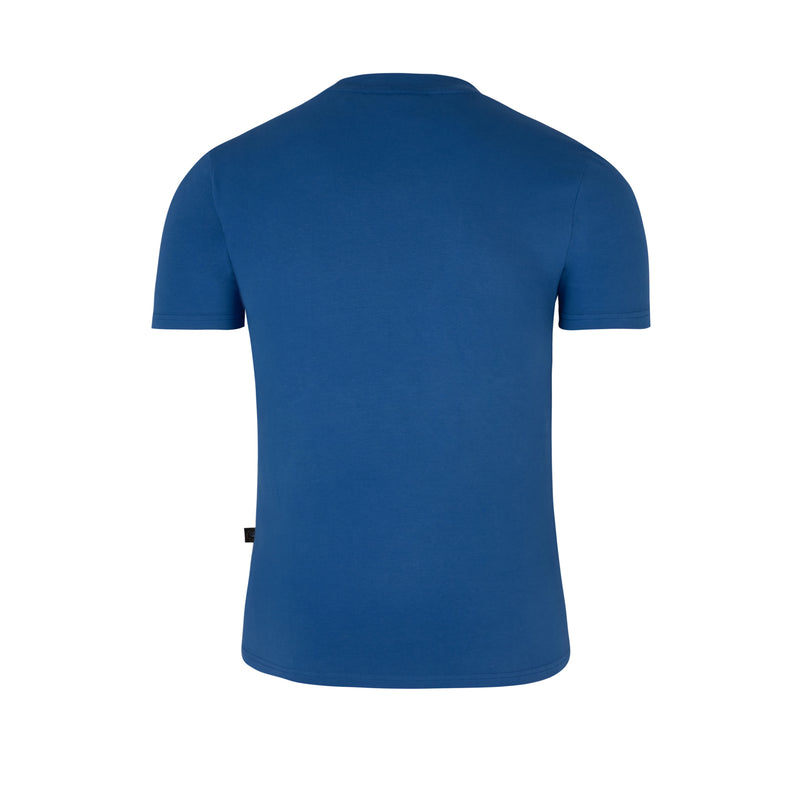 Electric blue Signature T-shirt with gold plated badge