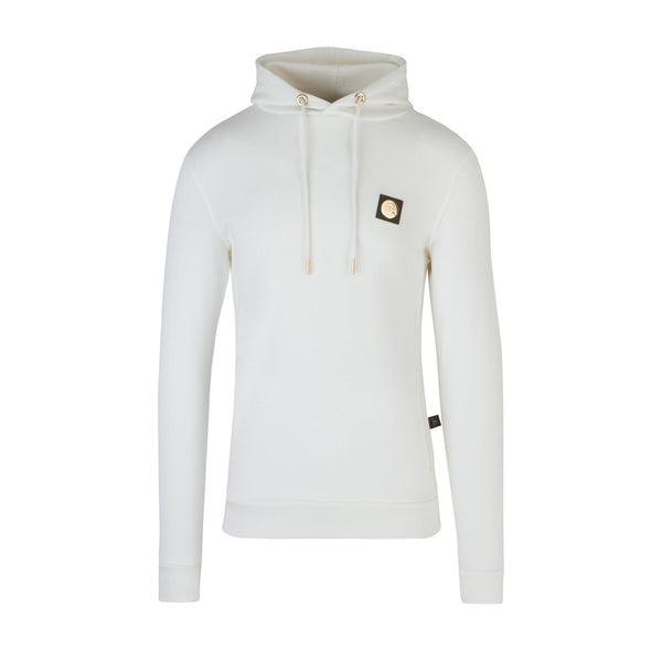 White Signature hoodie with gold plated badge