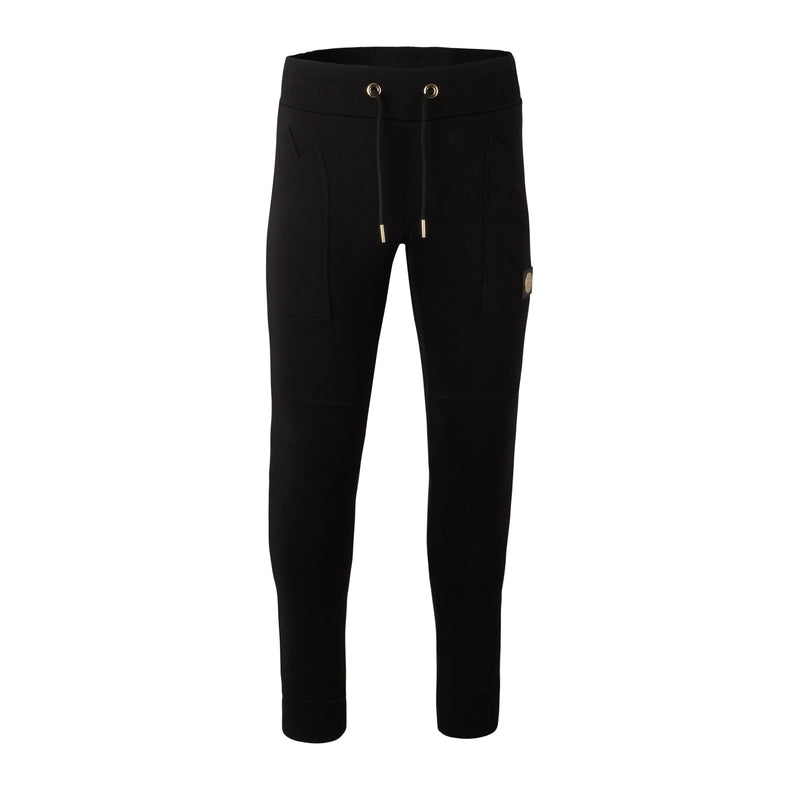 Black Signature skinny jogger with gold plated badge